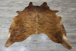 XLarge ( 7 x 5.2 ft ) BRAZILLIAN BRINDLE Cowhide Rug Hair-on Leather Area Rug - Exact as Photo