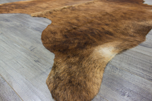 XLarge ( 7 x 5.2 ft ) BRAZILLIAN BRINDLE Cowhide Rug Hair-on Leather Area Rug - Exact as Photo