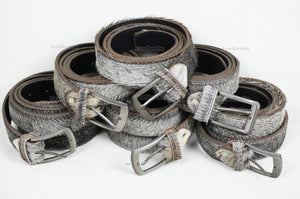 Genuine COWHIDE Belts with Full Grain Leather Backside | Unisex 100% Natural Cow hide Belts | Hair on Leather Belts