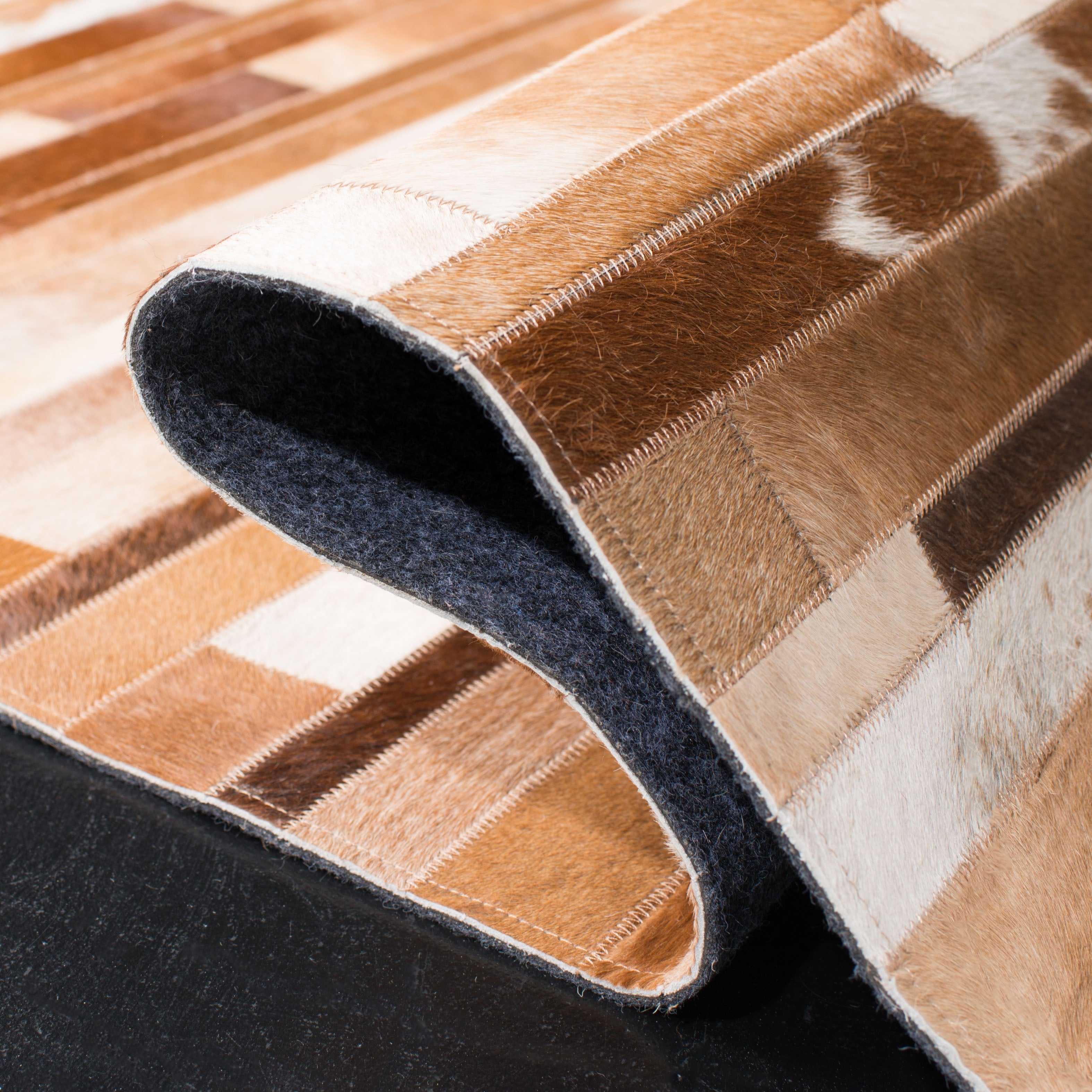 HANDMADE 100% Natural COWHIDE RUG | Patchwork Cowhide Area Rug | Real Cowhide Hallway Runner | Hair on Leather Cowhide Carpet | PR55