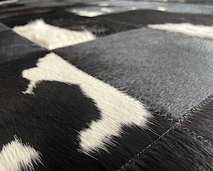 HANDMADE 100% Natural COWHIDE RUG | Patchwork Cowhide Area Rug | Real Cowhide Hallway Runner | Hair on Leather Cowhide Carpet | PR175