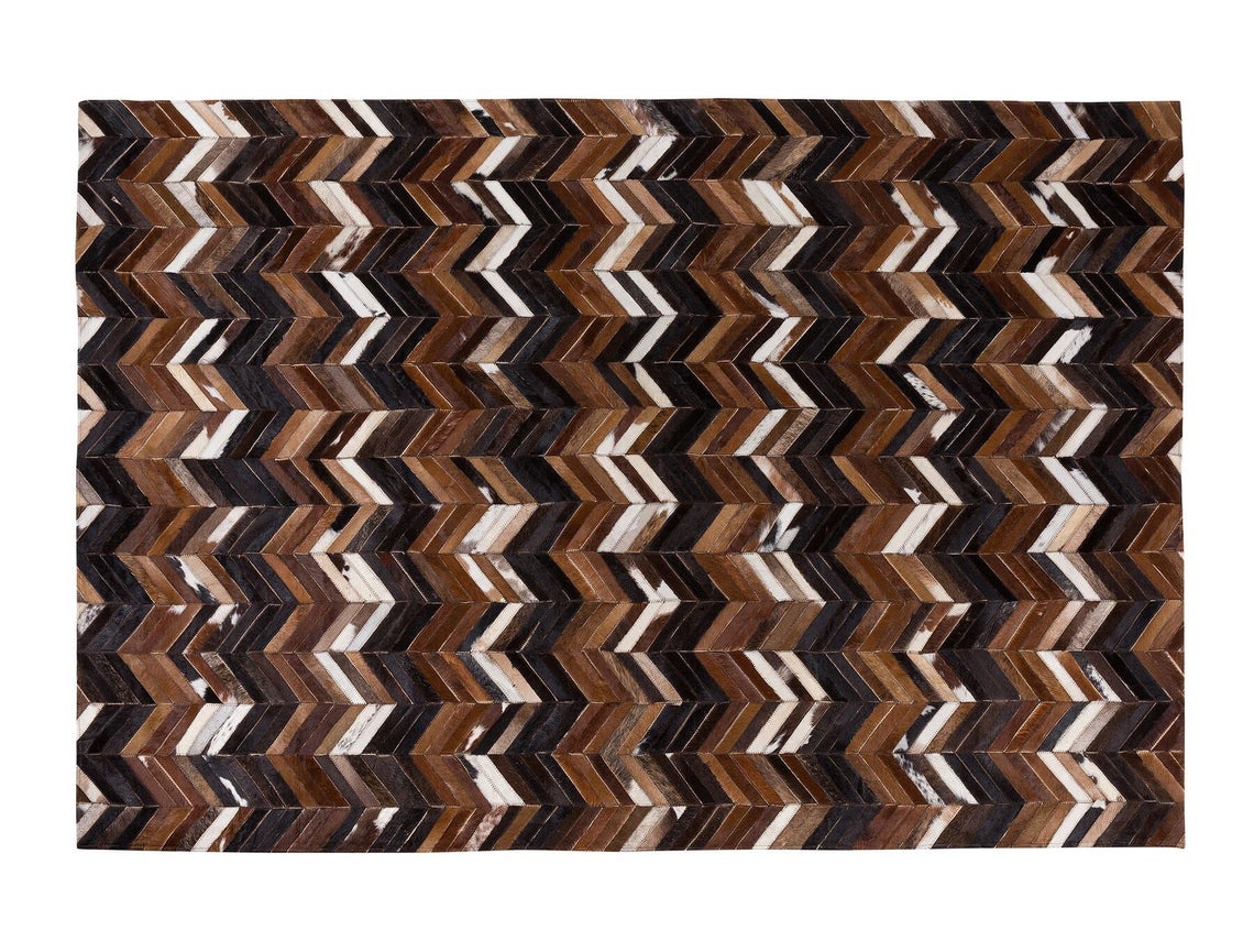 HANDMADE 100% Natural COWHIDE RUG | Patchwork Cowhide Area Rug | Real Cowhide Hallway Runner | Hair on Leather Cowhide Carpet | PR17