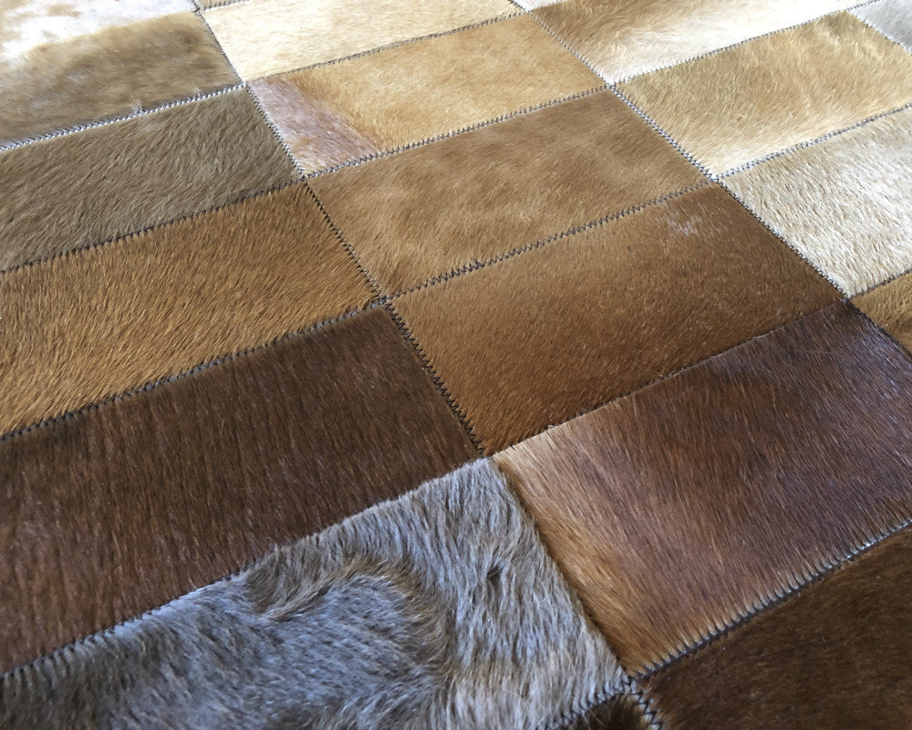 HANDMADE 100% Natural COWHIDE Leather RUG | Patchwork Cowhide Area Rug | Real Cowhide Hallway Runner | Hair on Leather Carpet | PR176
