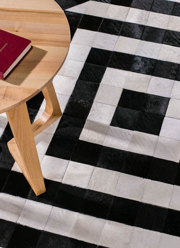 HANDMADE 100% Natural Patchwork COWHIDE AREA RUG |  Real Cowhide Hallway Runner | Hair on Leather Carpet | PR38