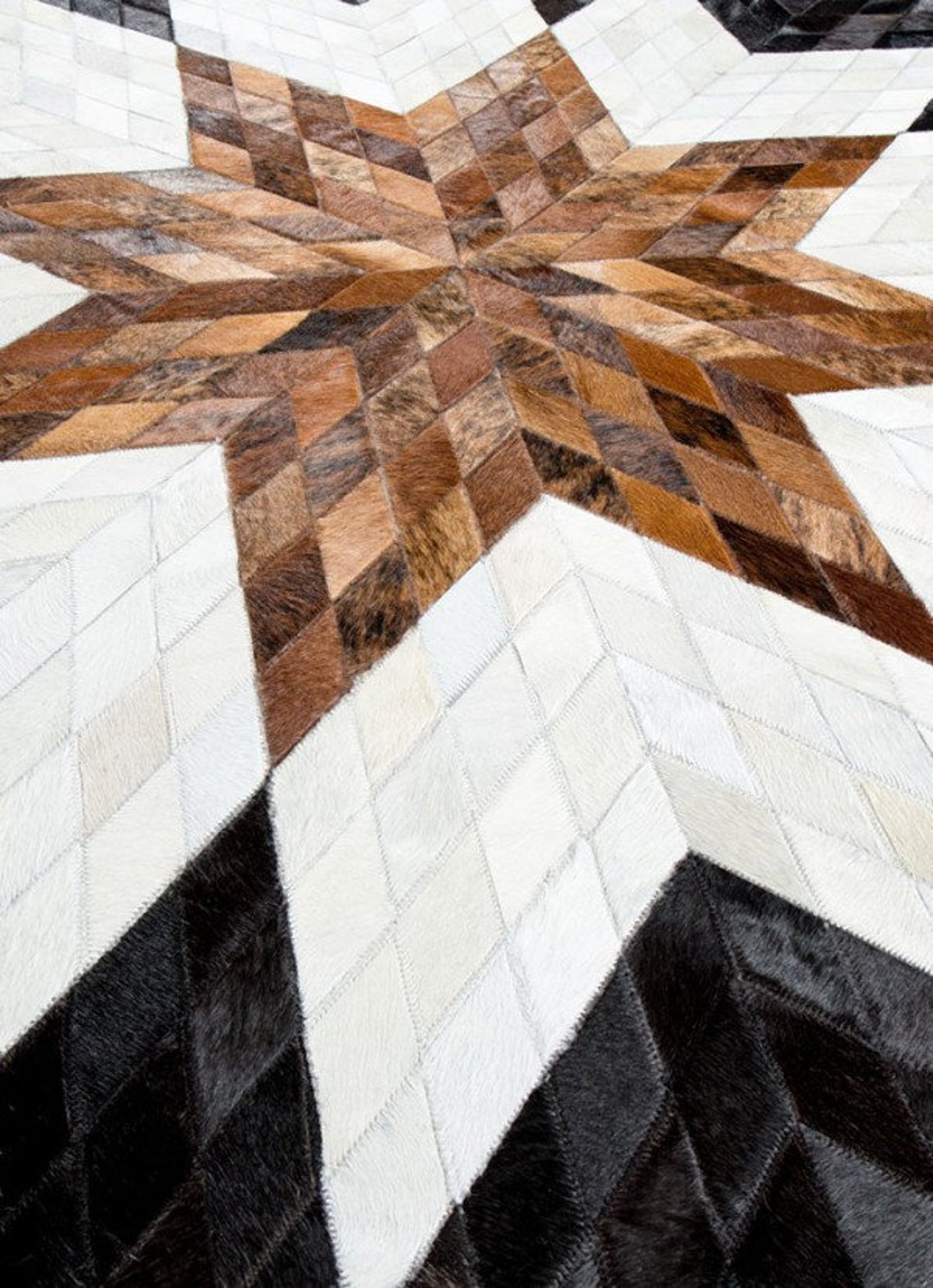 HANDMADE 100% Natural COWHIDE RUG | Patchwork Cowhide Area Rug | Real Cowhide Hallway Runner | Hair on Leather Cowhide Carpet | PR4