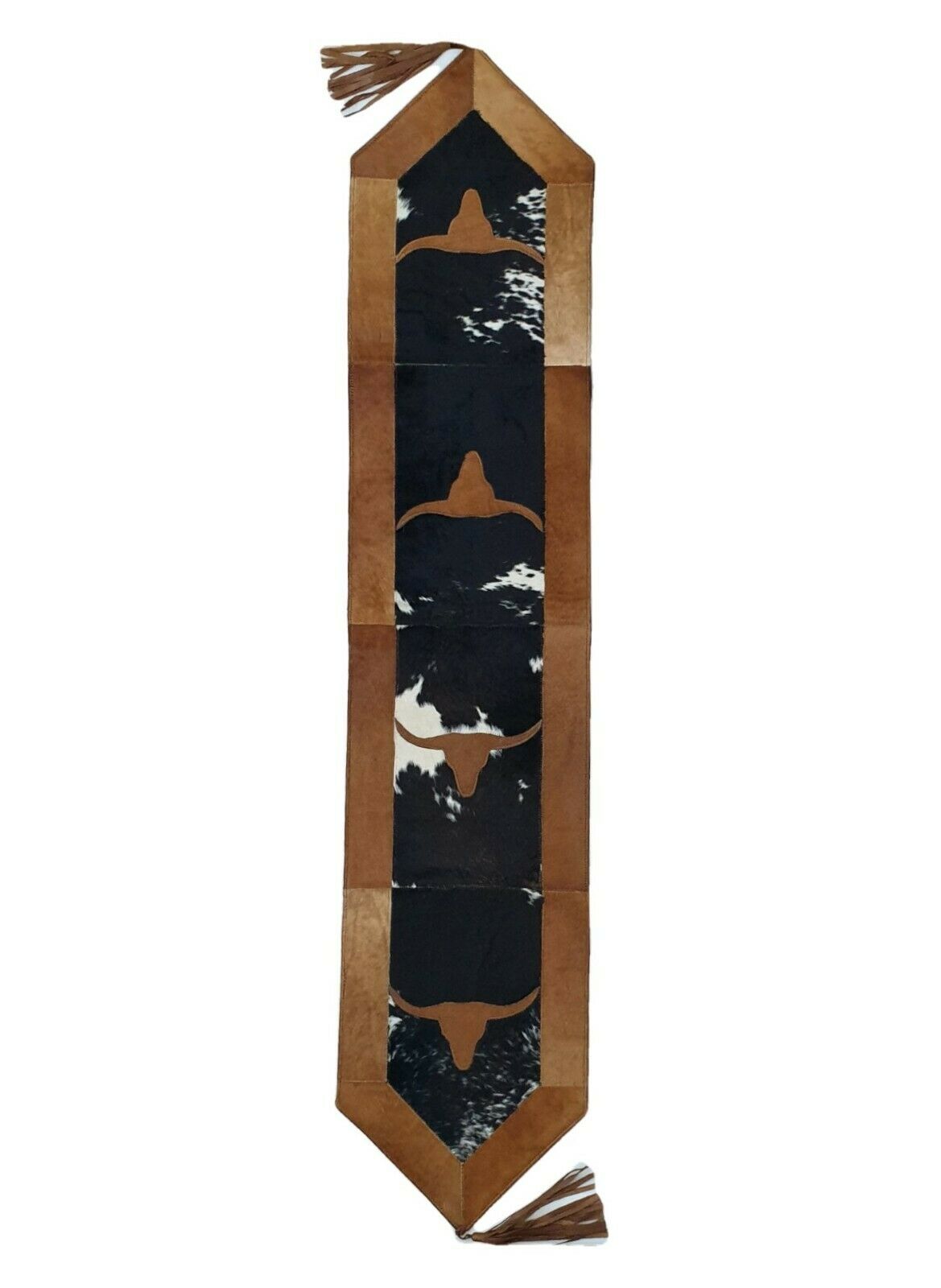 Handmade 100% Natural Cowhide Table Runner | Hair on Leather Patchwork Cow hide Table Top | TBR13