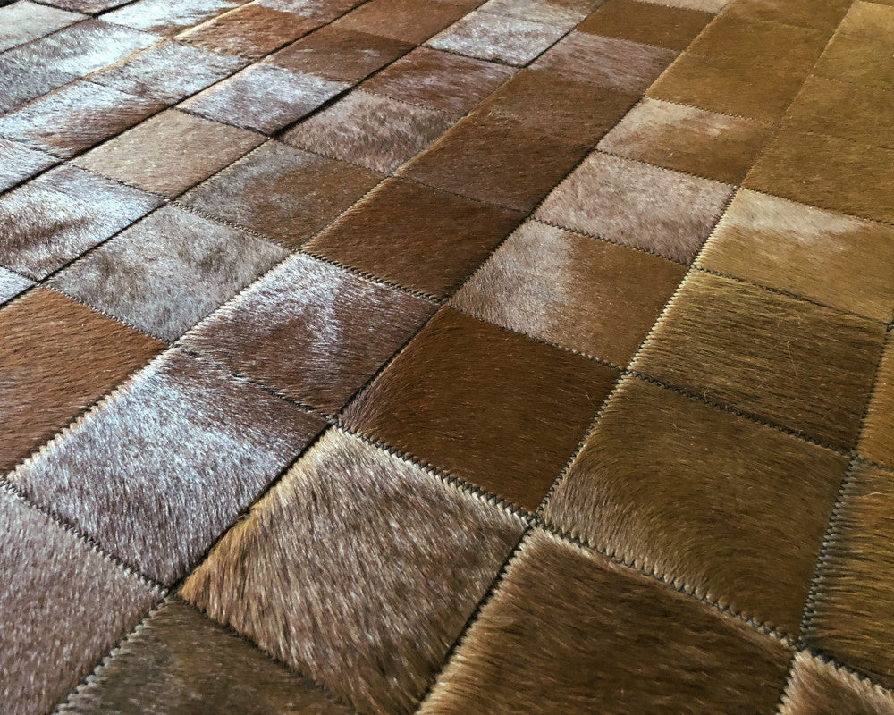 HANDMADE 100% Natural COWHIDE RUG | Patchwork Cowhide Area Rug | Real Cowhide Hallway Runner | Hair on Leather Cowhide Carpet | PR77