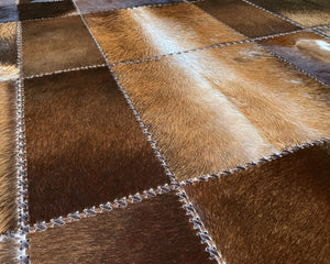 HANDMADE 100% Natural COWHIDE RUG | Patchwork Cowhide Area Rug | Real Cowhide Hallway Runner | Hair on Leather Carpet | PR186