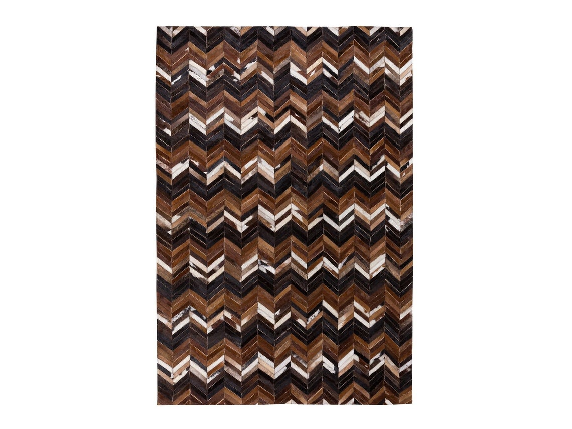 HANDMADE 100% Natural COWHIDE RUG | Patchwork Cowhide Area Rug | Real Cowhide Hallway Runner | Hair on Leather Cowhide Carpet | PR17