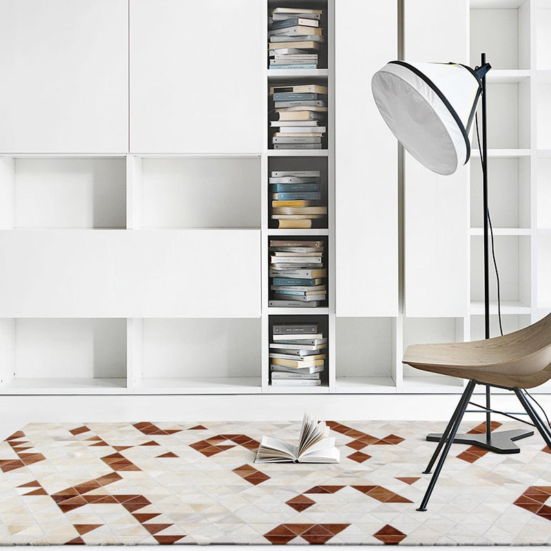 HANDMADE 100% Natural COWHIDE RUG | Patchwork Cowhide Area Rug | Real Cowhide Hallway Runner | Hair on Leather Cowhide Carpet | PR31