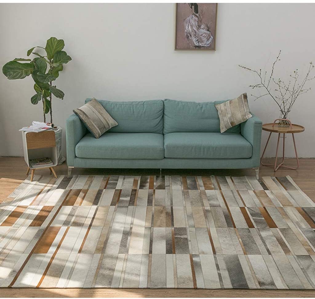 HANDMADE 100% Natural COWHIDE RUG | Genuine Leather Patchwork Carpet for Luxurious Living | PR177