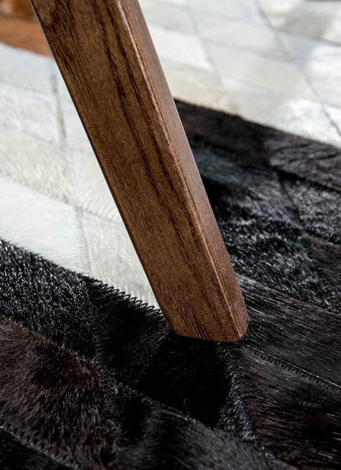 HANDMADE 100% Natural COWHIDE RUG | Patchwork Cowhide Area Rug | Real Cowhide Hallway Runner | Hair on Leather Cowhide Carpet | PR4