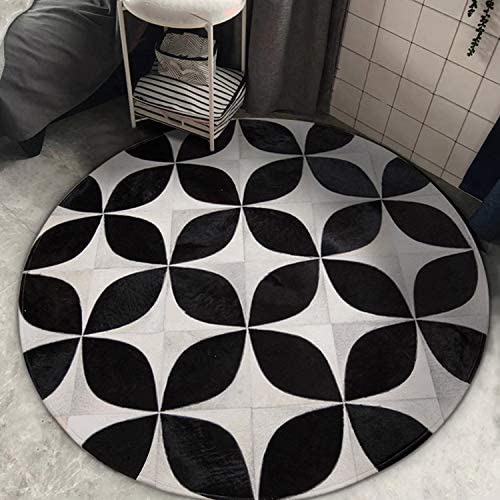 Leather Luxury: Genuine Cowhide Patchwork Area Rug | Hair on Leather Cowhide Carpet | PR110