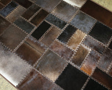 Load image into Gallery viewer, HANDMADE 100% Natural COWHIDE RUG | Patchwork Cowhide Area Rug | Real Cowhide Hallway Runner | Hair on Leather Cowhide Carpet | PR71
