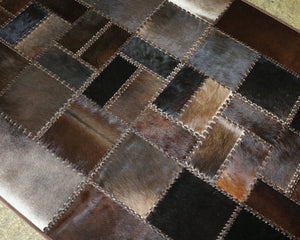 HANDMADE 100% Natural COWHIDE RUG | Patchwork Cowhide Area Rug | Real Cowhide Hallway Runner | Hair on Leather Cowhide Carpet | PR71