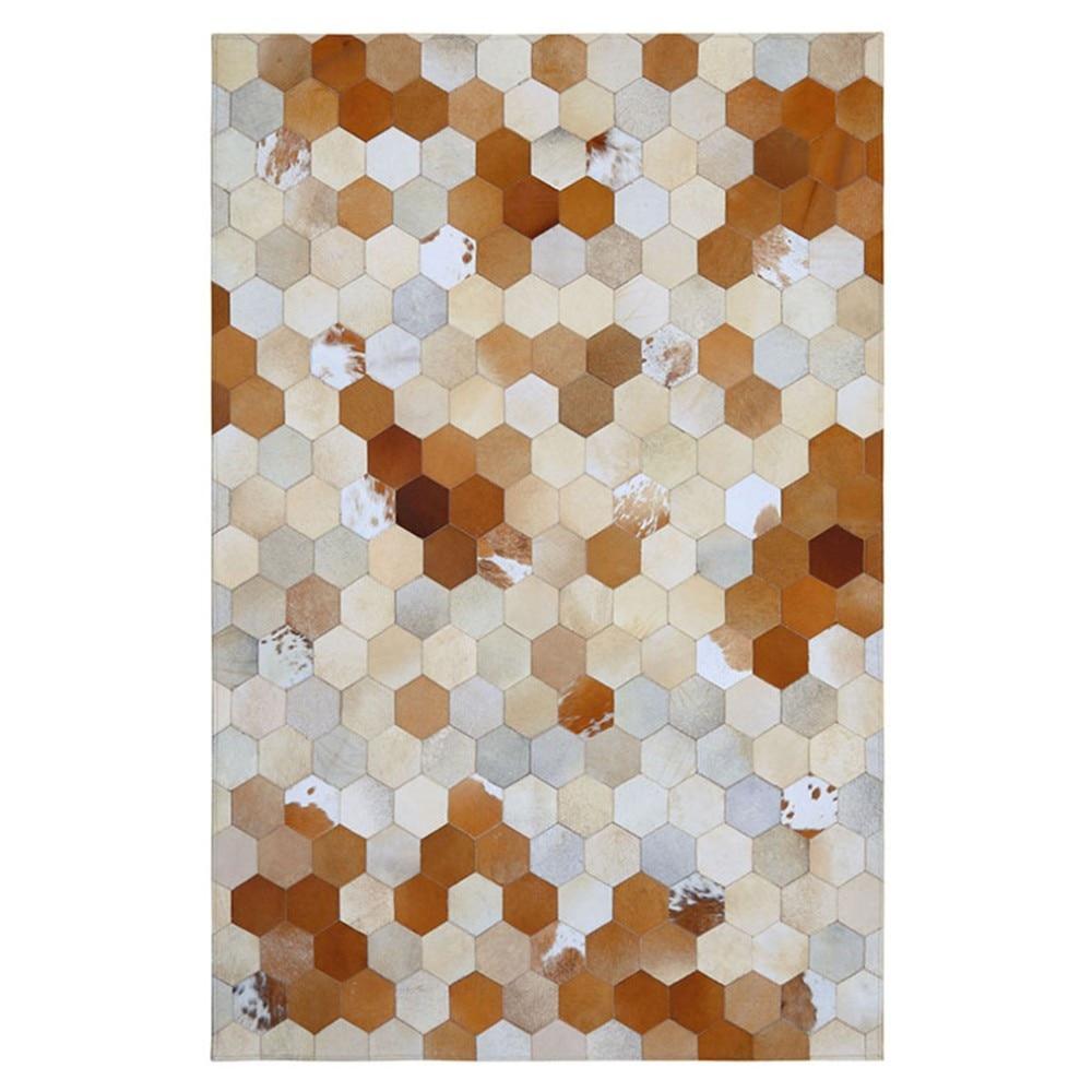 HANDMADE 100% Natural COWHIDE RUG | Patchwork Cowhide Area Rug | Real Cowhide Hallway Runner | Hair on Leather Cowhide Carpet | PR51