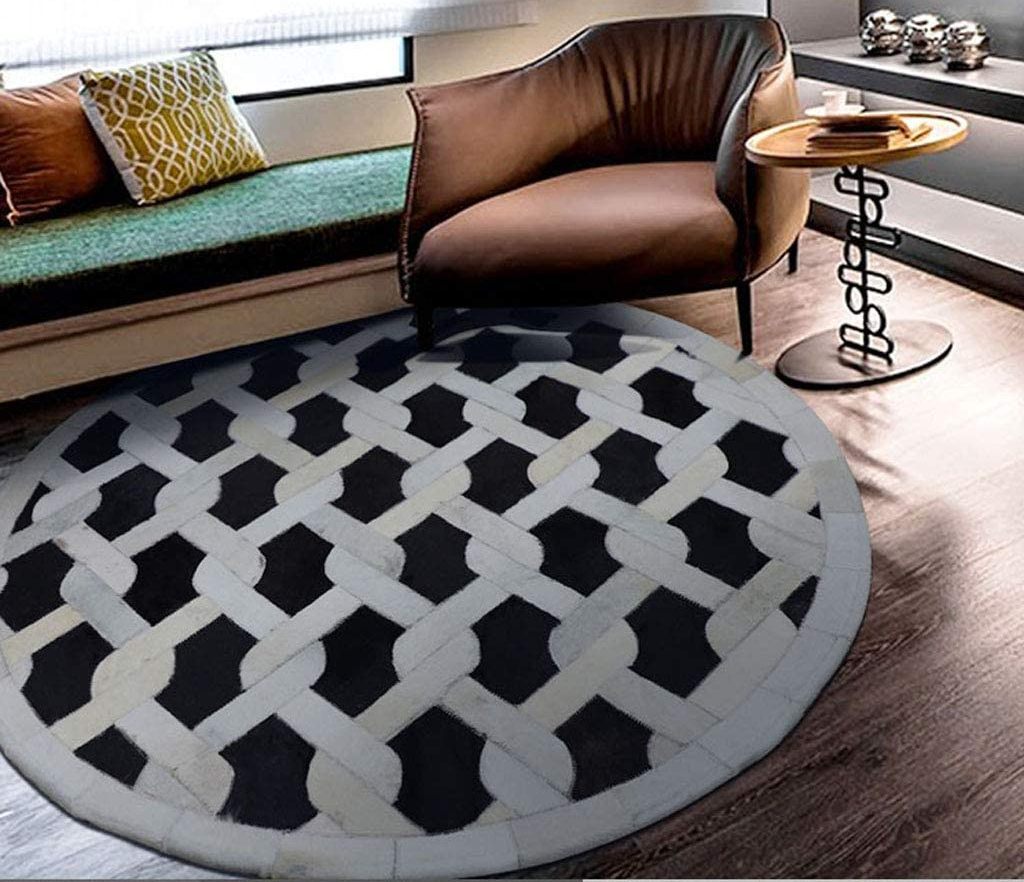 HANDMADE 100% Natural COWHIDE RUG | Patchwork Cowhide Area Rug | Hair on Leather Cowhide Carpet | PR161