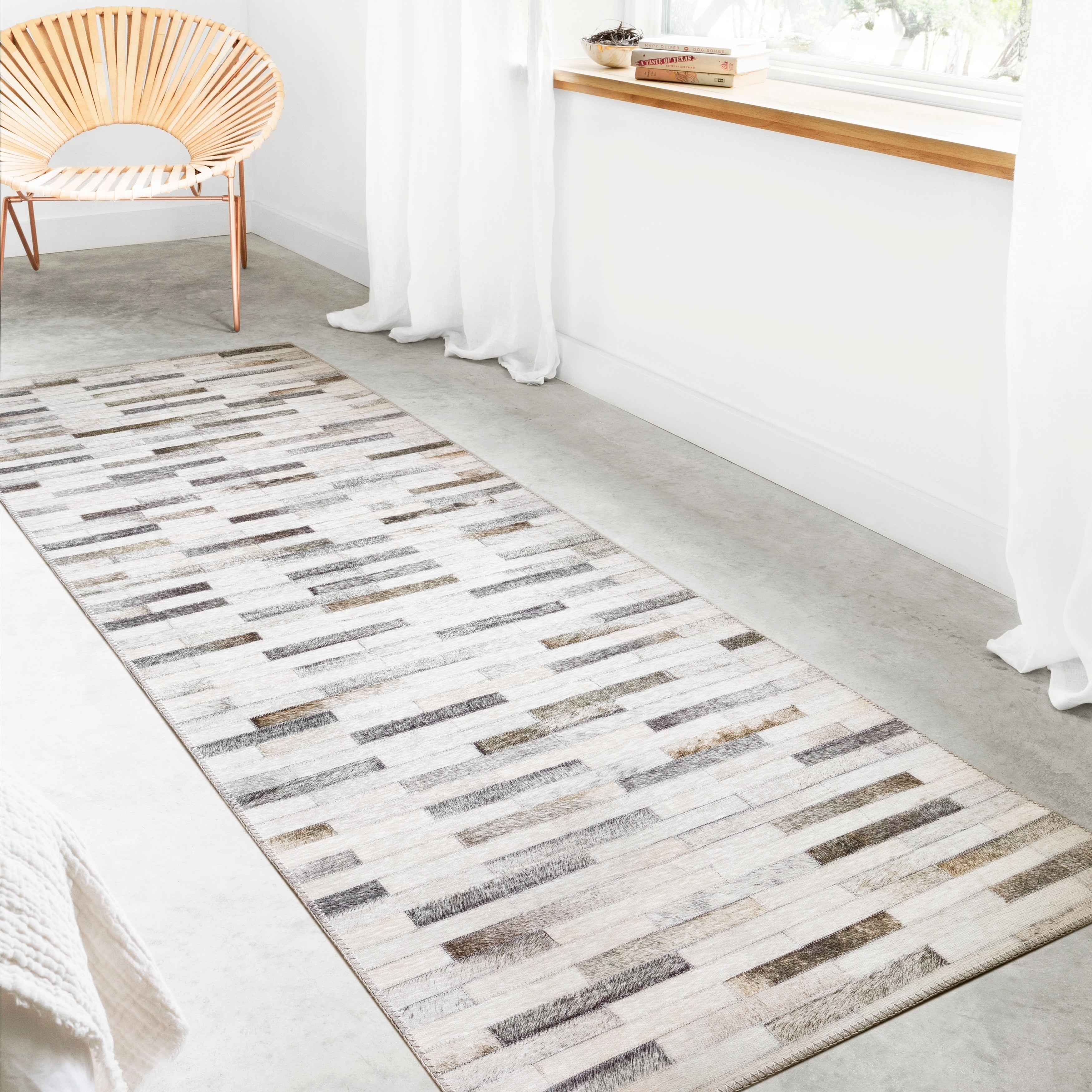 HANDMADE 100% Natural COWHIDE RUG | Patchwork Cowhide Area Rug | Real Cowhide Hallway Runner | Hair on Leather Cowhide Carpet | PR55
