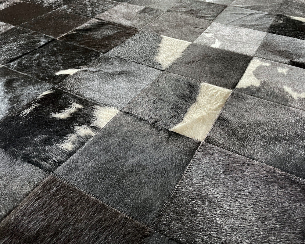 HANDMADE 100% Natural COWHIDE RUG | Patchwork Cowhide Area Rug | Real Cowhide Hallway Runner | Hair on Leather Cowhide Carpet | PR175