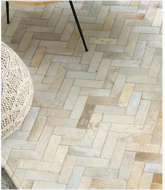 HANDMADE 100% Natural COWHIDE RUG | Patchwork Cowhide Area Rug | Real Cowhide Hallway Runner | Hair on Leather Cowhide Carpet | PR39