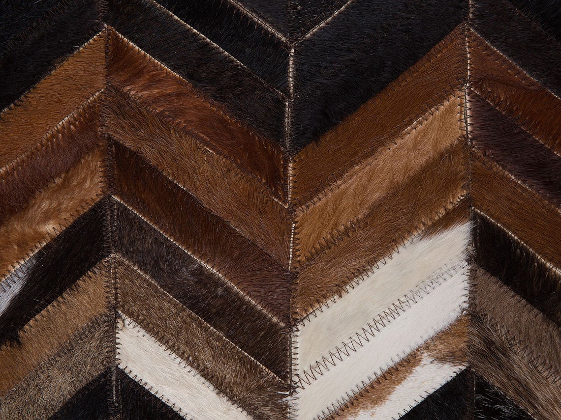 HANDMADE 100% Natural COWHIDE RUG | Patchwork Cowhide Area Rug | Real Cowhide Hallway Runner | Hair on Leather Cowhide Carpet | PR17