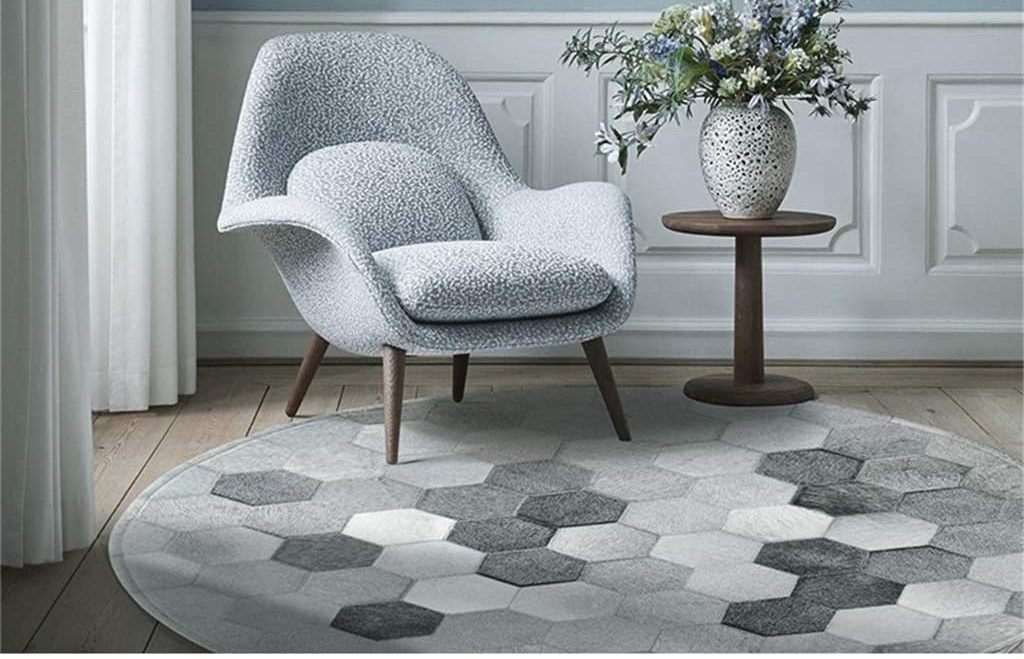HANDMADE 100% Natural COWHIDE RUG | Patchwork Cowhide Area Rug | Hair on Leather Cowhide Carpet | PR80
