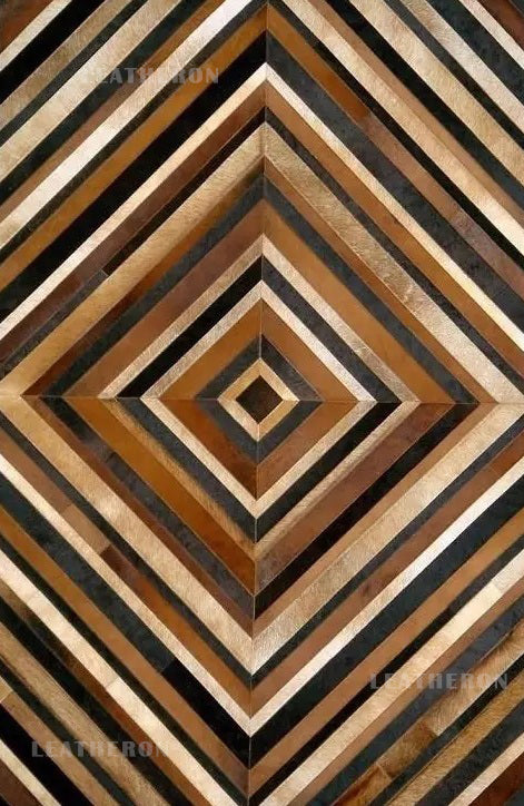 HANDMADE 100% Natural COWHIDE RUG | Patchwork Cowhide Area Rug | Real Cowhide Hallway Runner | Hair on Leather Cowhide Carpet | PR208