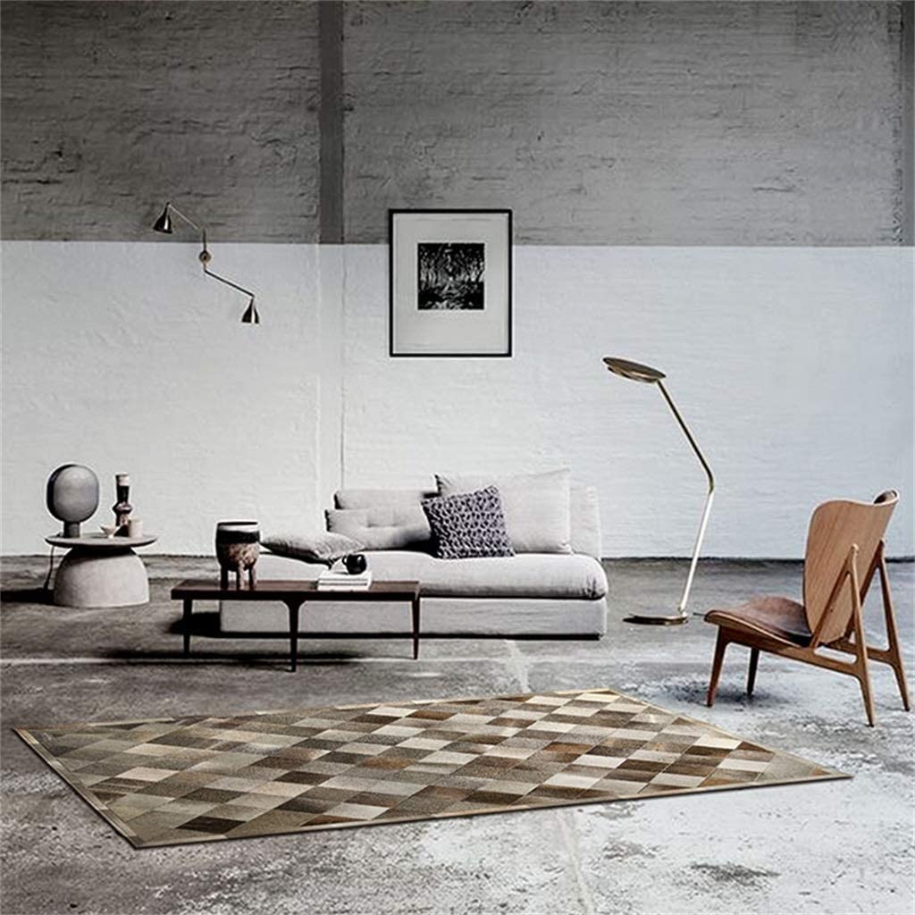 Sophisticated Style: Genuine Cowhide Patchwork Rug | Real Cowhide Hallway Runner | Hair on Leather Carpet | PR181