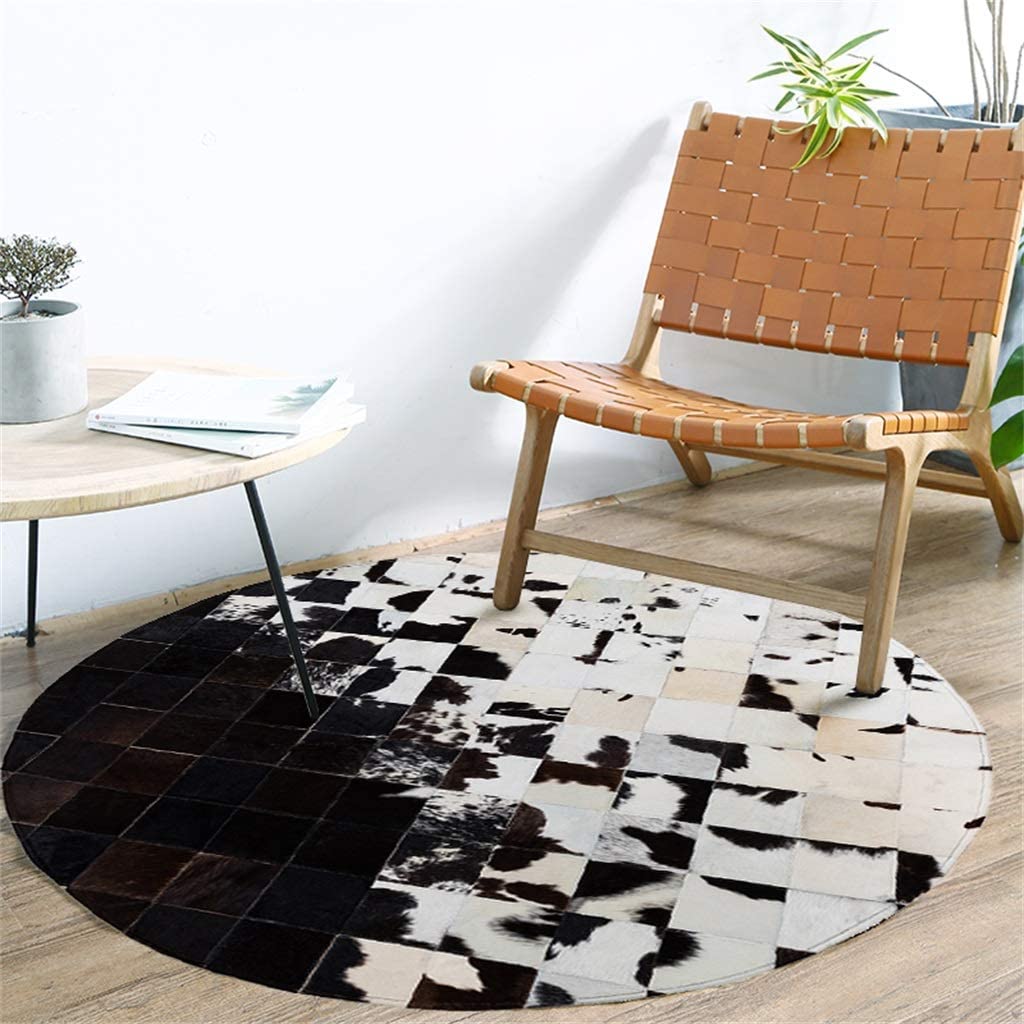 HANDMADE 100% Natural COWHIDE PATCHWORK AREA RUG | Hair on Leather Carpet | PR97