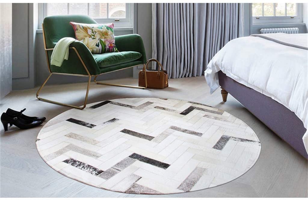 HANDMADE 100% Natural Patchwork Cowhide Area Rug | Hair on Leather Cowhide Carpet | PR79