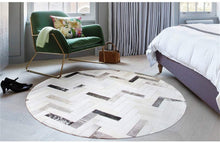Load image into Gallery viewer, HANDMADE 100% Natural Patchwork Cowhide Area Rug | Hair on Leather Cowhide Carpet | PR79
