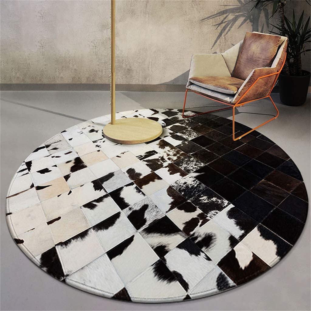 HANDMADE 100% Natural COWHIDE PATCHWORK AREA RUG | Hair on Leather Carpet | PR97