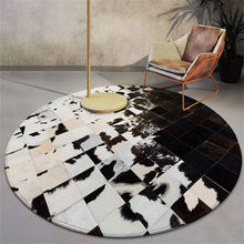 Load image into Gallery viewer, HANDMADE 100% Natural COWHIDE PATCHWORK AREA RUG | Hair on Leather Carpet | PR97
