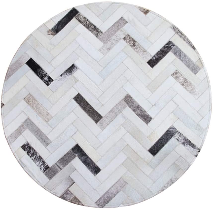 HANDMADE 100% Natural Patchwork Cowhide Area Rug | Hair on Leather Cowhide Carpet | PR79