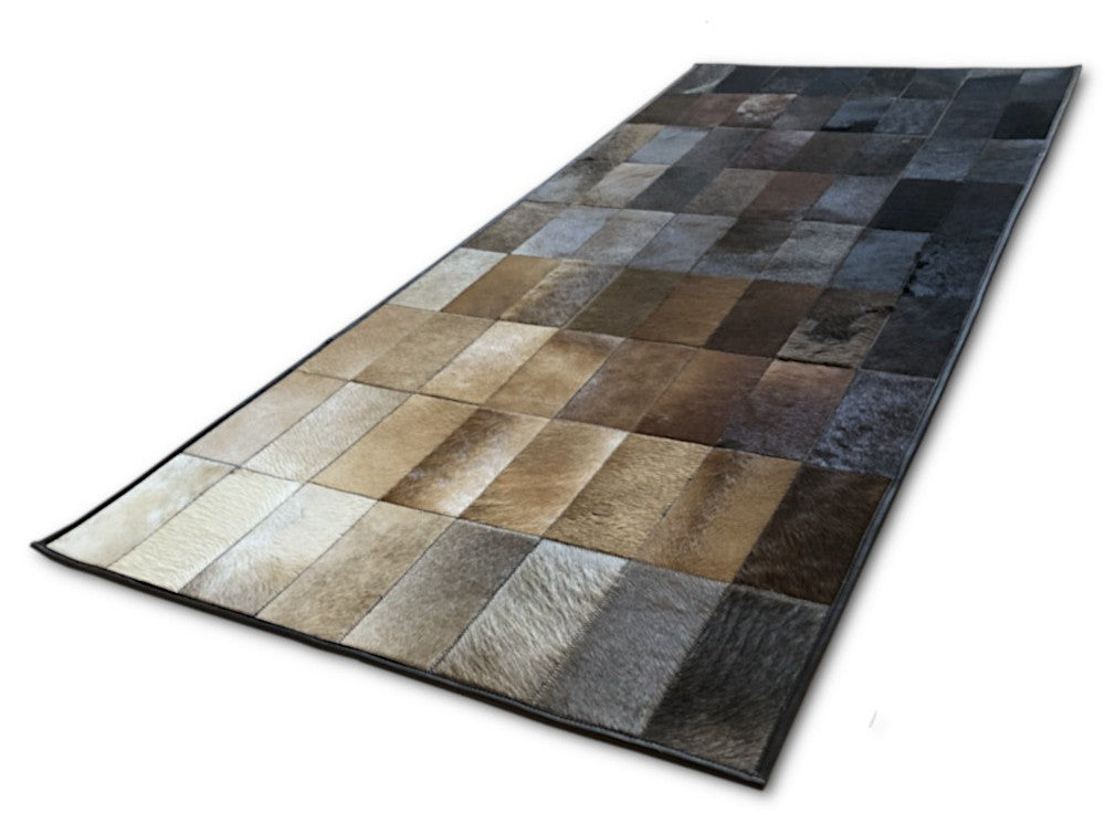 HANDMADE 100% Natural COWHIDE Leather RUG | Patchwork Cowhide Area Rug | Real Cowhide Hallway Runner | Hair on Leather Carpet | PR176