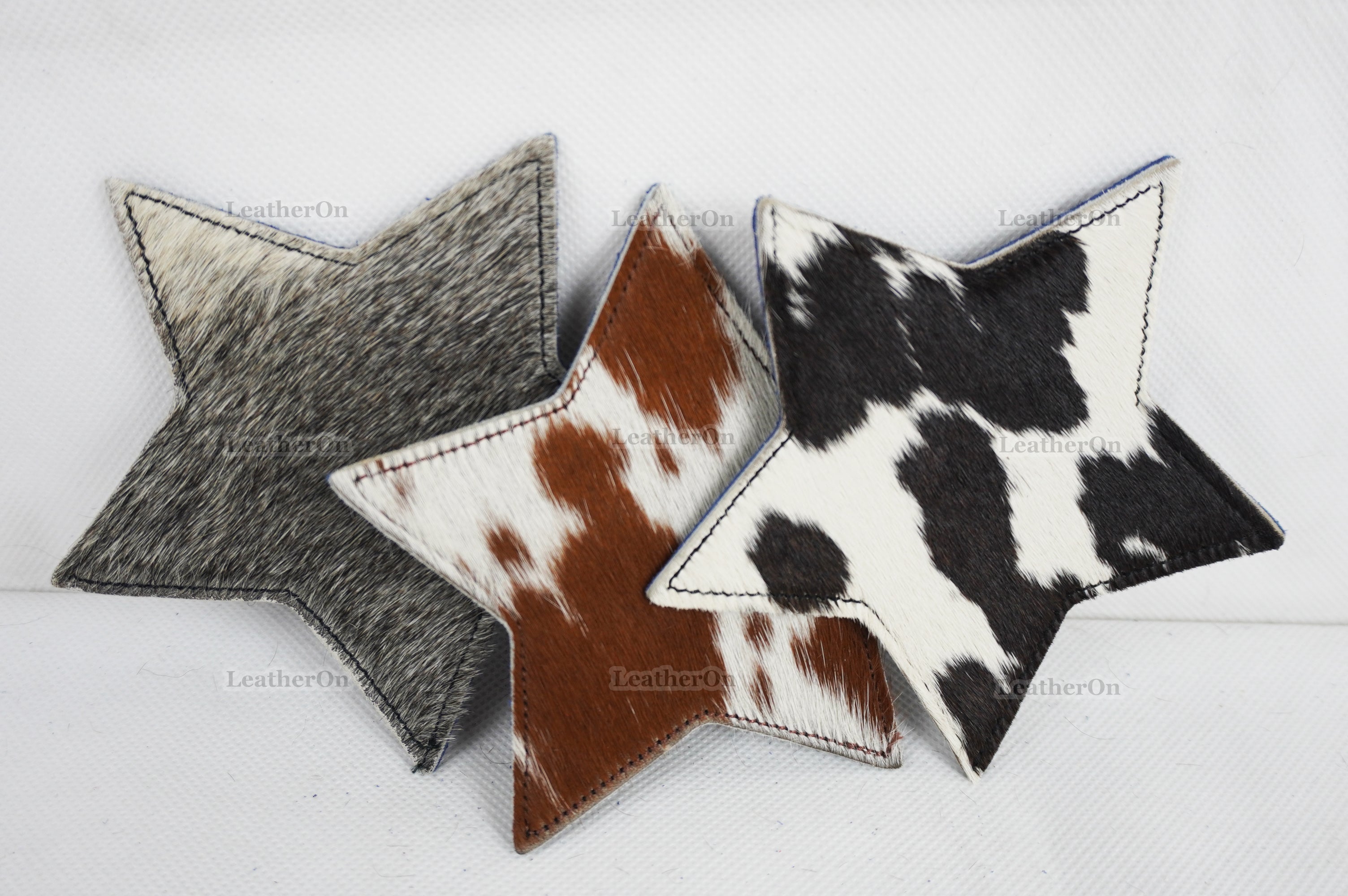 Cowhide Tea Coasters | Real Hair-on-Leather Tea Coasters | Handmade Natural Cow Skin Tea Coasters