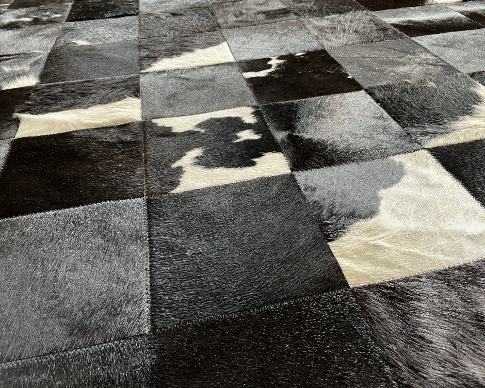 HANDMADE 100% Natural COWHIDE RUG | Patchwork Cowhide Area Rug | Real Cowhide Hallway Runner | Hair on Leather Cowhide Carpet | PR175