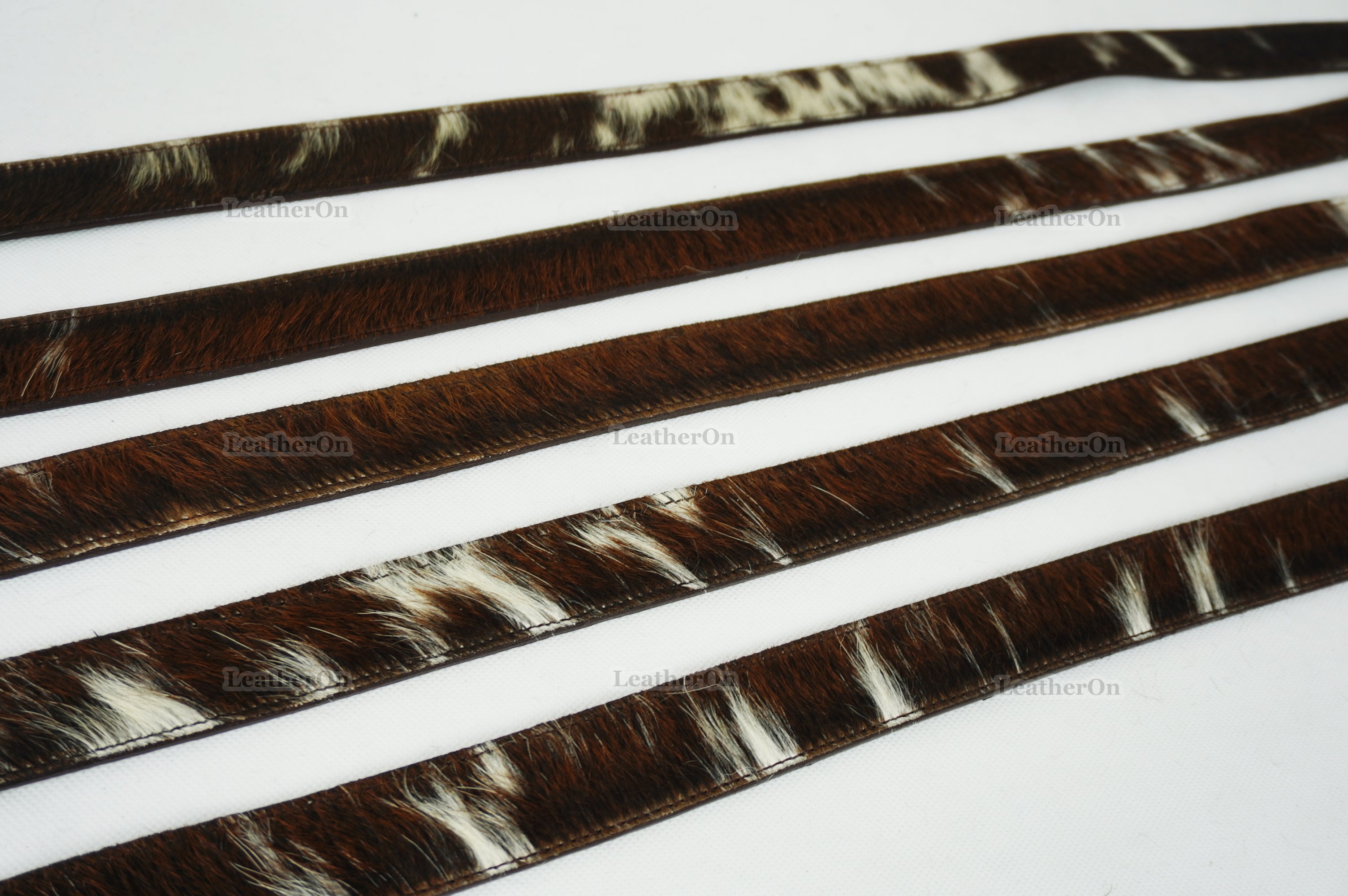 Genuine COWHIDE BELTS with Full Grain Leather Backside | Unisex 100% Natural Cow hide Belts | REAL Hair on Leather Belts | BLT12