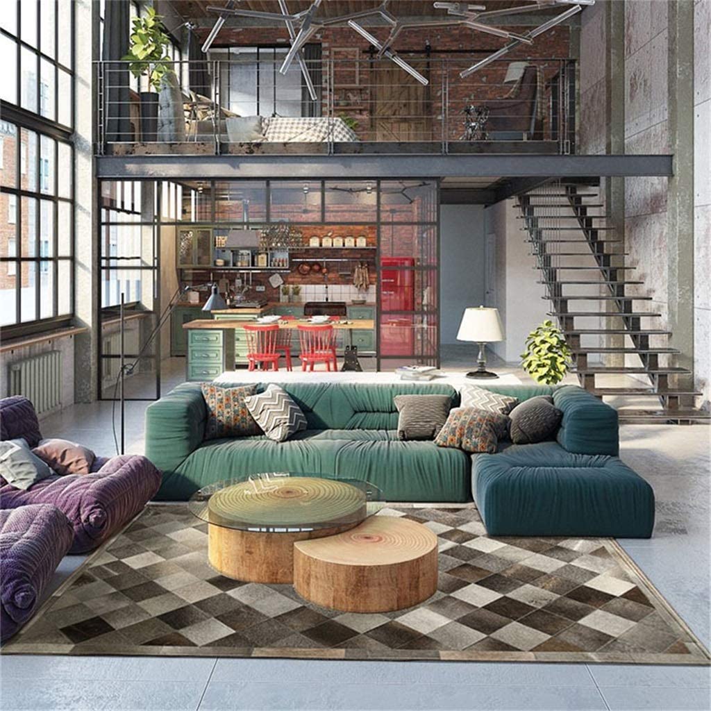 Sophisticated Style: Genuine Cowhide Patchwork Rug | Real Cowhide Hallway Runner | Hair on Leather Carpet | PR181