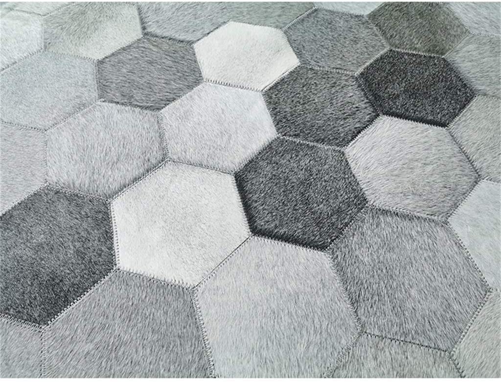 HANDMADE 100% Natural COWHIDE RUG | Patchwork Cowhide Area Rug | Hair on Leather Cowhide Carpet | PR80