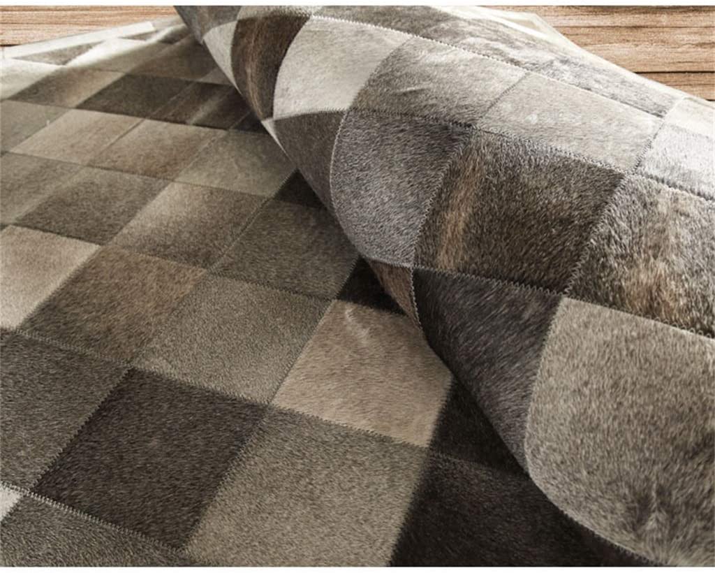 Sophisticated Style: Genuine Cowhide Patchwork Rug | Real Cowhide Hallway Runner | Hair on Leather Carpet | PR181