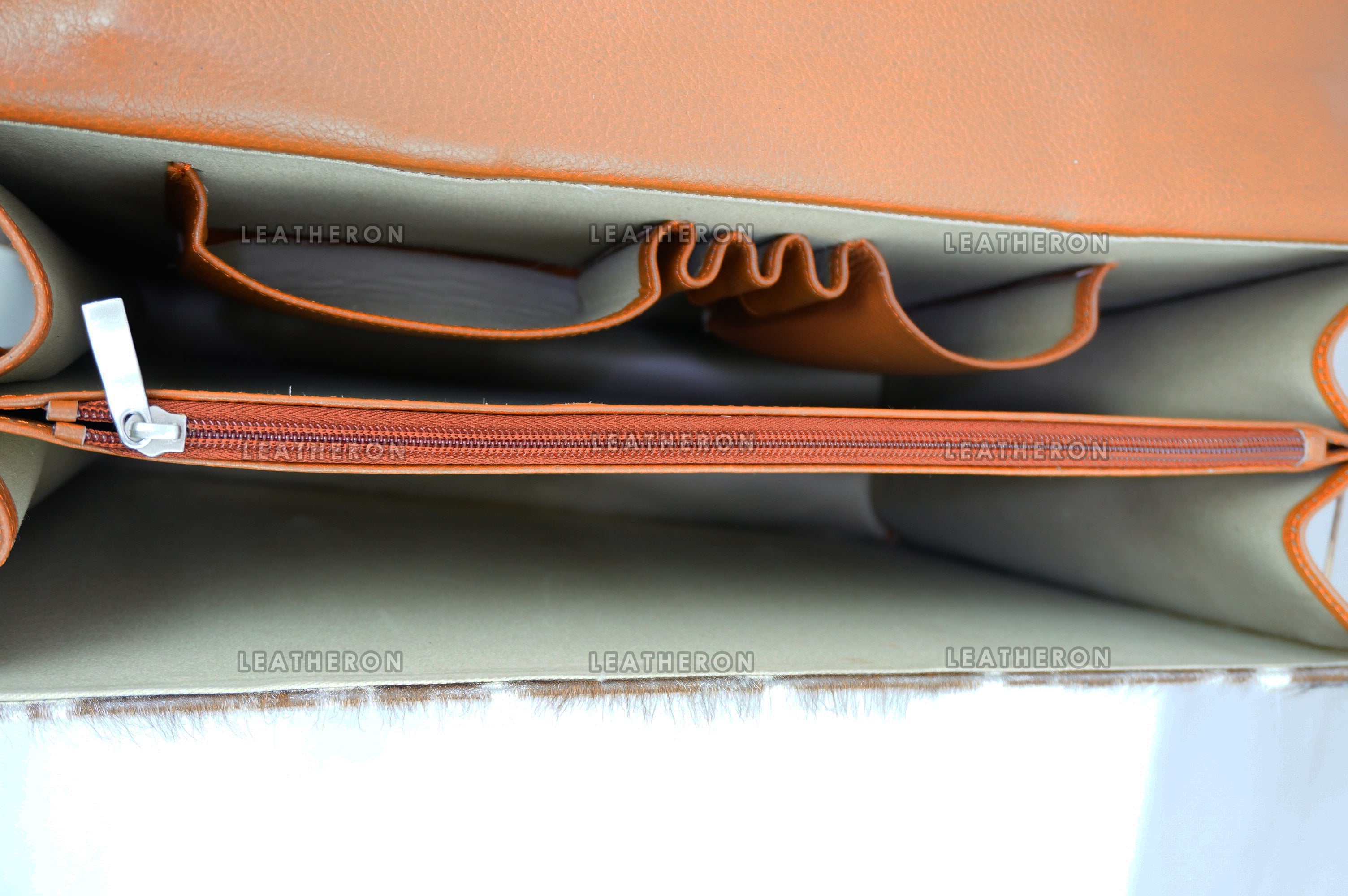 Cowhide Leather Office Bag Natural Cowhide Laptop Bag Hair On Leather Briefcase Real Cowhide Documents Bag Cowhide File Bag | OB12