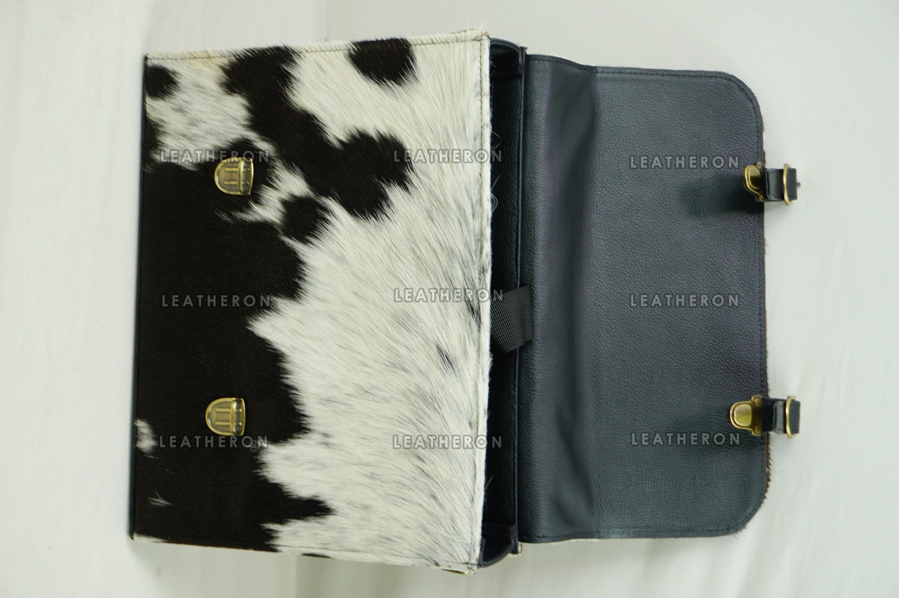 Cowhide Leather Office Bag Natural Cowhide Laptop Bag Hair On Leather Briefcase Real Cowhide Documents Bag Cowhide File Bag | OB4