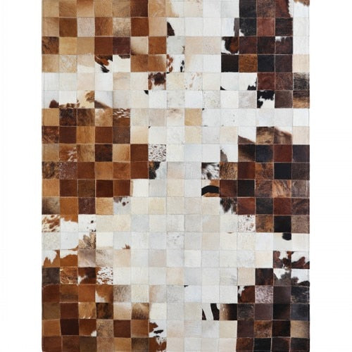 HANDMADE 100% Natural COWHIDE RUG | Patchwork Cowhide Area Rug | Real Cowhide Hallway Runner | Hair on Leather Cowhide Carpet | PR40