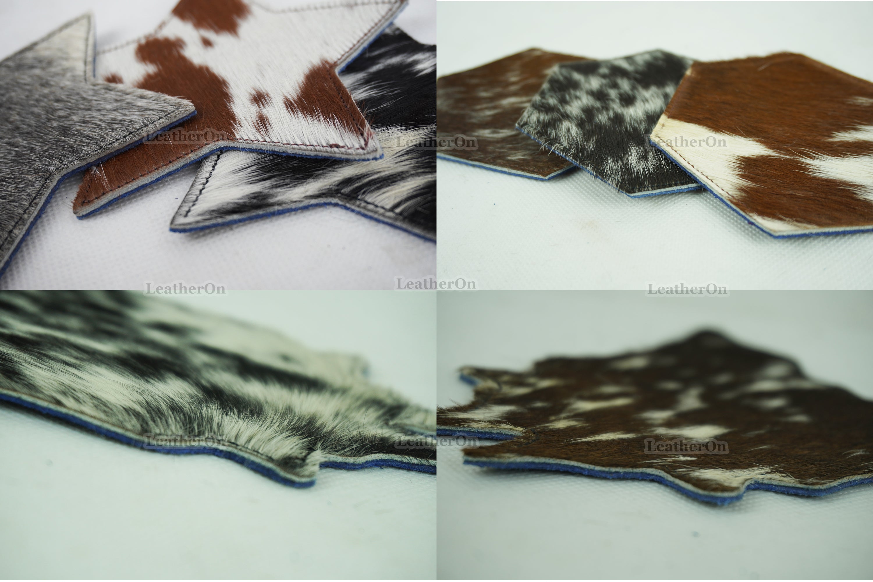 Cowhide Tea Coasters | Real Hair-on-Leather Tea Coasters | Handmade Natural Cow Skin Tea Coasters