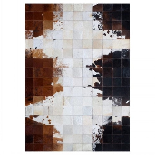 HANDMADE 100% Natural COWHIDE RUG | Patchwork Cowhide Area Rug | Real Cowhide Hallway Runner | Hair on Leather Cowhide Carpet | PR40