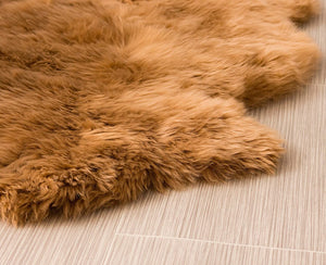 Genuine Australian BROWN SHEEPSKIN Rug | 100% Natural Real Sheepskin Fur Area Rug (3 x 2 ft. approx.)