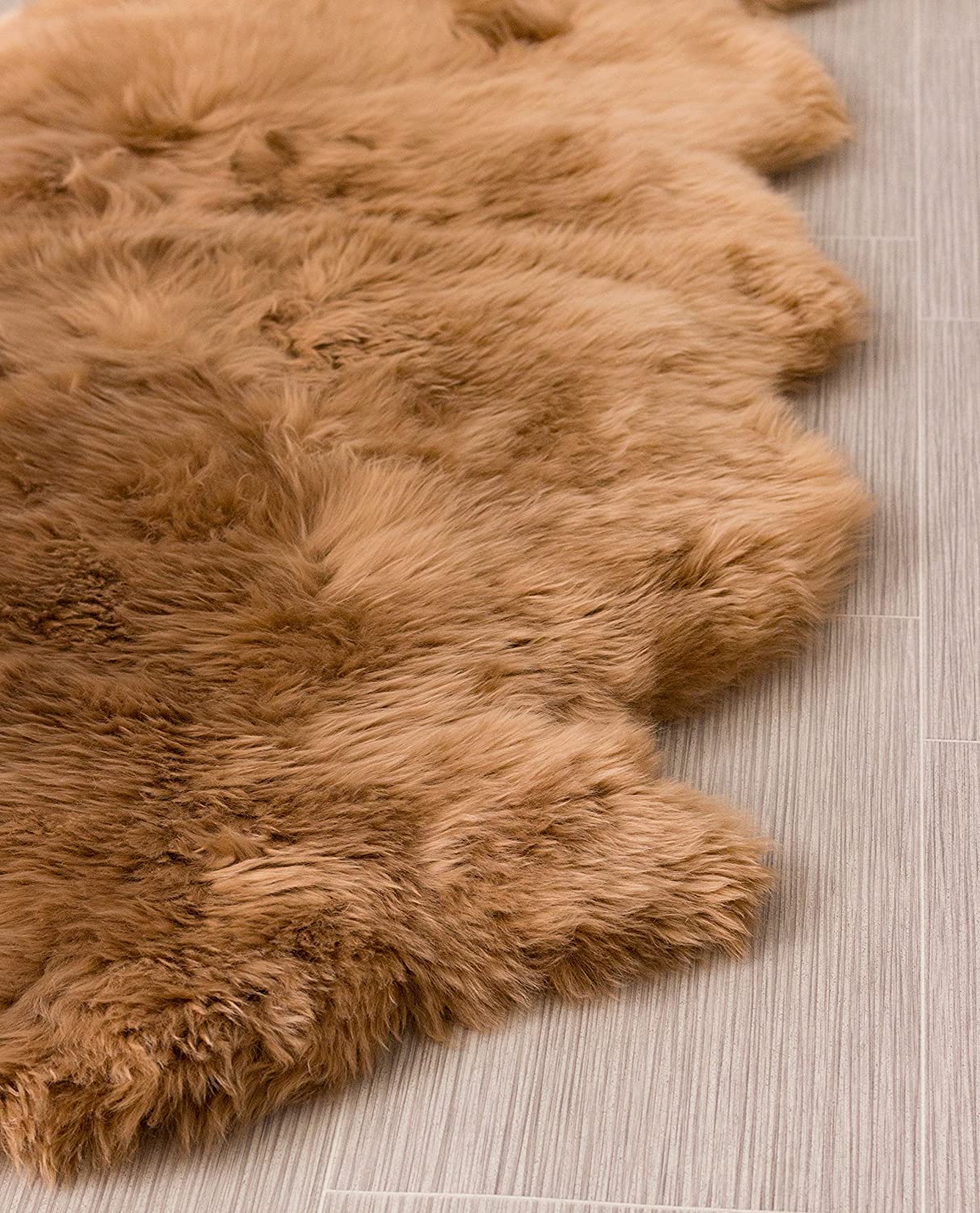 Genuine Australian BROWN SHEEPSKIN Rug | 100% Natural Real Sheepskin Fur Area Rug (3 x 2 ft. approx.)