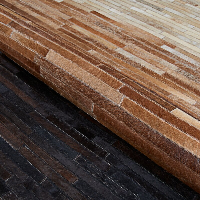HANDMADE 100% Natural COWHIDE RUG | Patchwork Cowhide Area Rug | Real Cowhide Hallway Runner | Hair on Leather Cowhide Carpet | PR37