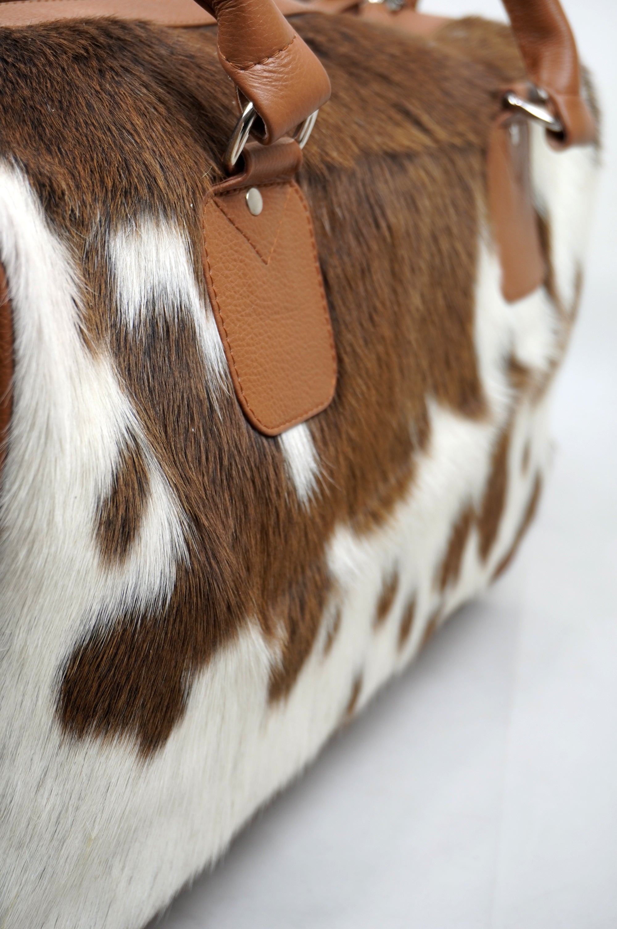 Natural Cowhide Duffel Bag Hair On Leather TRAVEL Bag Real Cow hide Luggage Bag Original Cow Skin Duffel Bag | DB33